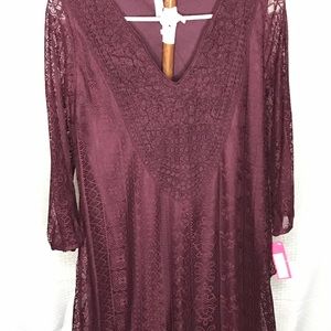 ❗️FINAL SALE❗️Xhiliration burgundy lace dress